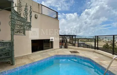 Cobertura com vista para o mar e piscina com 4 quartos (2 suítes) à venda, 214 m² por r$ 1.200.000 - enseada - guarujá/sp - imobiliária mercuri
