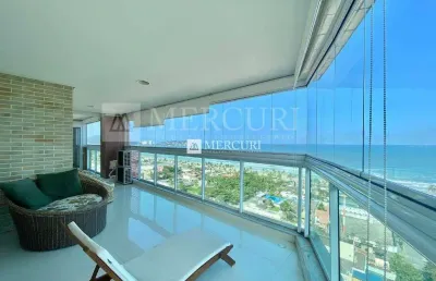 Apartamento no guarujá, enseada, 3 quartos, sala para 2 ambientes e varanda gourmet com vista para o mar  - mercuri imóveis - imobiliária no guarujá