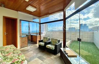 Cobertura no guarujá, enseada, duplex, 2 quartos e terraço com churrasqueira - mercuri imóveis - imobiliária no guarujá
