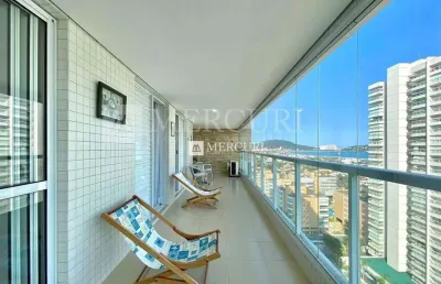 Apartamento no guarujá, enseada, 3 quartos, sala para 2 ambientes e varanda gourmet - mercuri imóveis - imobiliária no guarujá