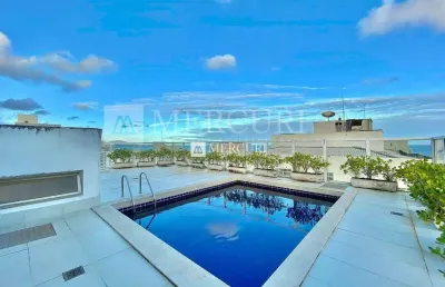 Cobertura com piscina, 3 quartos (2 suítes) à venda, 411 m² por r$ 1.800.000 - pitangueiras - guarujá/sp - imobiliária mercuri