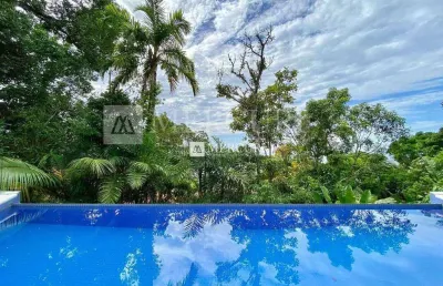 Casa no guarujá, em condomínio fechado, com 4 suítes à venda - condomínio sítio são pedro - imobiliária mercuri guarujá