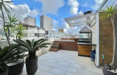 Cobertura com piscina e churrasqueira com 3 quartos (1 suíte) à venda, 196 m² por r$ 1.070.000 - enseada - guarujá/sp – imobiliária mercuri