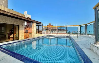 Cobertura com piscina e vista para o mar, 3 quartos (1 suíte) à venda, 219 m² por r$ 1.100.000 - enseada - guarujá/sp - imobiliária mercuri