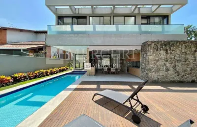 Casa no guarujá, jardim acapulco, condomínio fechado e luxuosa residência com 5 suítes e jacuzzi - mercuri imóveis - imobiliária no guarujá