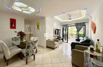 Apartamento no guarujá, enseada, 3 quartos, sala para 2 ambientes e sacada - mercuri imóveis - imobiliária no guarujá