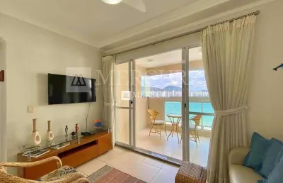 Apartamento no guarujá, astúrias, com varanda gourmet e vista mar, 2 quartos.