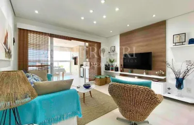 Apartamento no guarujá, enseada, com vista para o mar e varanda gourmet.