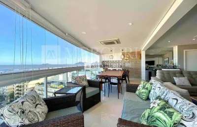Apartamento no guarujá, enseada, varanda gourmet e vista para o mar