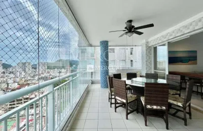 Apartamento no guarujá, jardim astúrias, repaginado, 3 quartos e varanda gourmet
