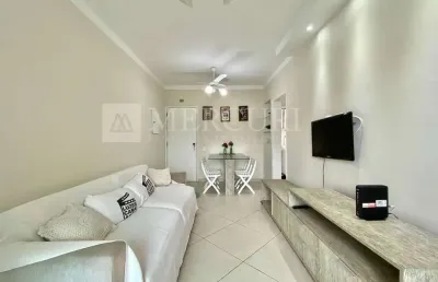 Apartamento no guarujá, enseada, reformado, mobiliado e com vista parcial para o mar