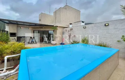 Cobertura no guarujá, enseada, piscina e churrasqueira privativa, 4 quartos - mercuri imóveis guarujá.