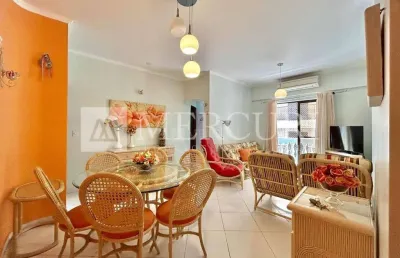 Apartamento no guarujá, enseada, mobiliado, 3 quartos e sacada.