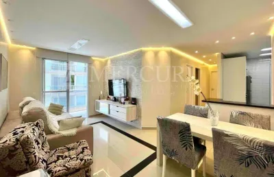 Apartamento no guarujá, jardim astúrias, sacada, 2 quartos, prédio com lazer