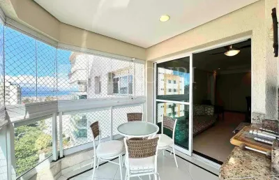 Apartamento no guarujá, enseada, varanda gourmet, vista para o mar, 3 suítes