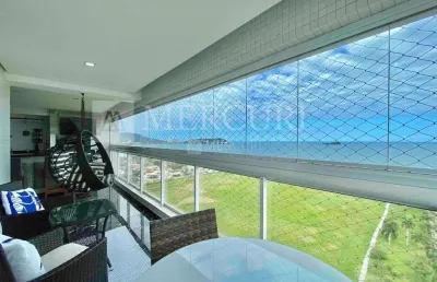 Apartamento no guarujá, enseada, vista para o mar, 4 suítes, varanda gourmet