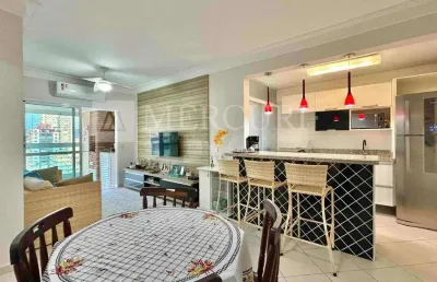Apartamento no guarujá, enseada, com vista parcial para o mar, 3 quartos e varanda gourmet - mercuri imóveis guarujá