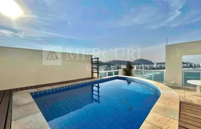 Cobertura no guarujá, astúrias, decorada ,1 suíte e vista mar - mercuri imóveis guarujá.