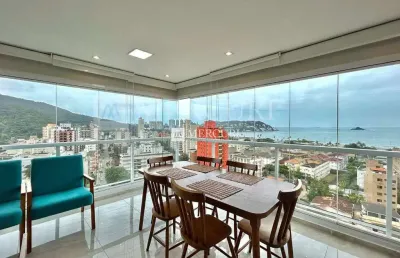 Apartamento no guarujá, enseada, 2 quartos, sala integrada e varanda gourmet - mercuri imóveis - imobiliária no guarujá