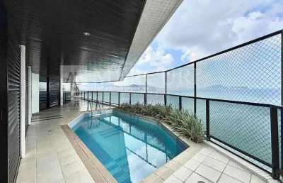 Apartamento no guarujá, astúrias, 4 suítes e frente e vista mar
