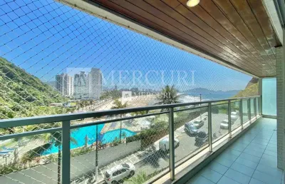 Apartamento no guarujá, pitangueiras, 3 quartos, sala para 2 ambientes e sacada com vista total para o mar  - mercuri imóveis - imobiliária no guarujá