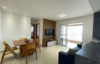 Apartamento com varanda gourmet vista mar na aviação para venda na praia grande