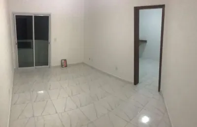 Apartamento com 1 dormitório com varanda gourmet na guilhermina praia grande