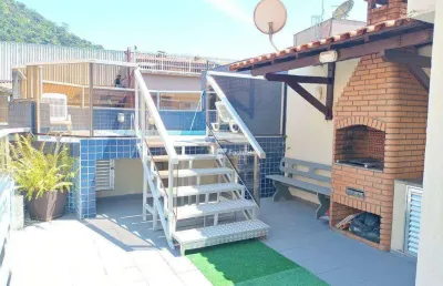 Cobertura com 3 dormitórios à venda, 190 m² por r$ 580.000,00 - enseada - guarujá/sp