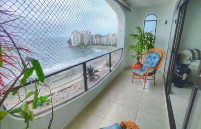 Frente mar, asturias, 3 suites à venda, 190 m² por r$ 1.300.000 - astúrias - guarujá/sp