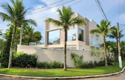 Casa com 5 dormitórios, 1050 m² - venda por r$ 6.500.000,00 ou aluguel por r$ 30.000,00/mês - acapulco - guarujá/sp