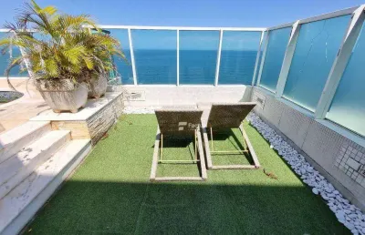 Cobertura com 4 dormitórios à venda, 356 m² por r$ 3.800.000,00 - pitangueiras - guarujá/sp