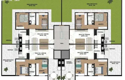 Apartamento com área privativa para venda em belo horizonte, rio branco, 2 dormitórios, 1 banheiro, 2 vagas