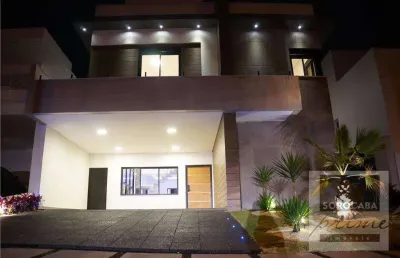 Sobrado com 4 dormitórios à venda, 350 m² por r$ 2.199.000 - condomínio mont blanc - sorocaba/sp, próximo ao shopping iguatemi.