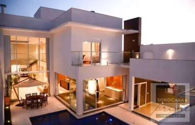 Sobrado com 3 dormitórios, 460 m² - venda por r$ 4.500.000,00 ou aluguel por r$ 20.000,00/mês - condomínio village sunset - sorocaba/sp