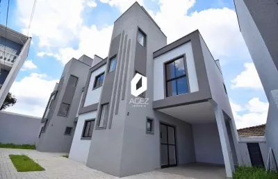 Sobrado novo com 03 quartos, 01 suíte terraço  com área gourmet e banheiro!