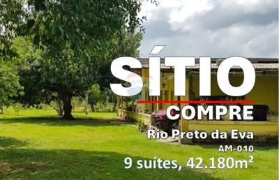 Sítio à venda, rio preto da eva, 9 suítes, 42.180m², nascente e igarapé – am-010