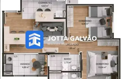 Apartamento com 2 quartos à venda na rua dos estudantes, 439, jardim santa amélia, hortolândia, 55 m2 por r$ 275.000