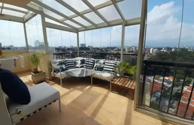 Cobertura de luxo no bonfiglioli: 124m², mobiliada, terraço gourmet (fl43)