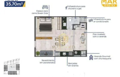 Apartamento com 1 dormitório à venda, 35 m² por r$ 259.873,00 - saco da ribeira - ubatuba/sp