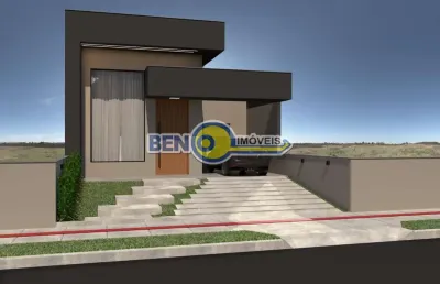 Casa térrea com pé direito duplo, 99,64mt , 3 dormitórios, suíte, churrasqueira, vaga para 2 carros