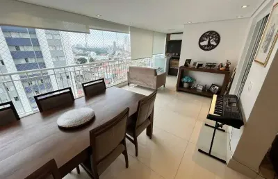Apto a venda no tatuapé, 122 m², semi mobiliado, terraço gourmet, 03 vagas !!