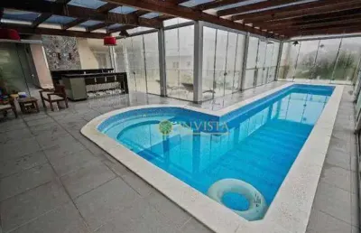 Casa em condomínio fechado no bairro córrego grande! piscina privativa, alto padrão, 4 quartos, espaço gourmet e vista mar.