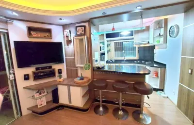 À venda | 65 m², semi mobiliado, 3 quartos, sacada com churrasqueira e 1 vaga de garagem - palhoça/sc.