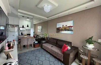 À venda | 50 m², semi mobiliado, sacada com churrasqueira e 2 quartos - palhoça/sc.