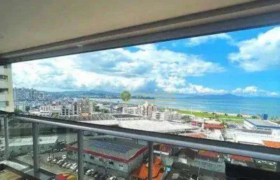 Andar alto, sacada com churrasqueira e vista mar, 3 quartos e 2 vagas à venda no kobrasol.