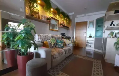 À venda em campinas próximo a cassol! sacada com churrasqueira, 2 quartos e 1 vaga de garagem.