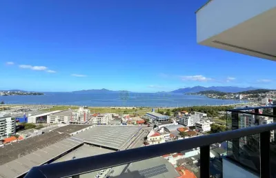 À venda | 77 m², sacada com churrasqueira, vista mar panorâmica, 2 quartos e 2 vagas - kobrasol, são josé/sc.