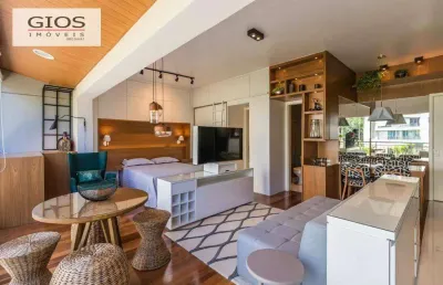 Apartamento studio à venda no tamboré - 50m - mobiliado e decorado