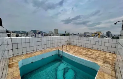 Cobertura de luxo à venda em santos-sp, no bairro campo grande: 3 quartos, 1 suíte, 3 salas, 3 banheiros, 2 vagas de garagem, 404m².