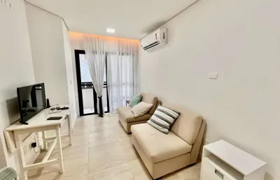 Apartamento à venda em santos-sp, bairro pompéia: 1 quarto, 1 sala, 1 banheiro, 1 vaga de garagem, 48,00 m² de área.
